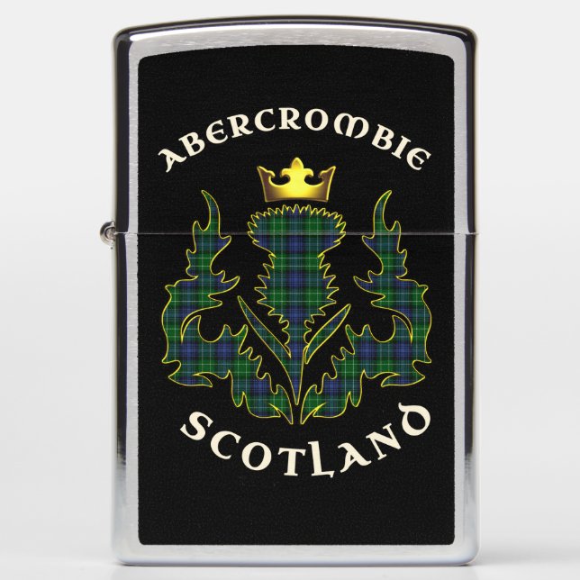 Abercrombie Tartan Crowned Thistle Zippo Lighter (Front)