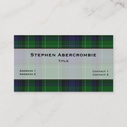 Abercrombie Tartan Plaid Custom Business Card