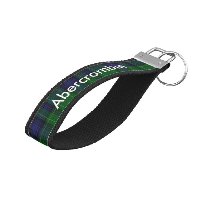 Abercrombie Tartan Plaid Wrist Key Chain (Angled Up)
