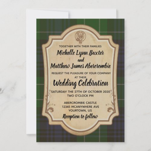 Abercrombie Tartan Wedding Invitation