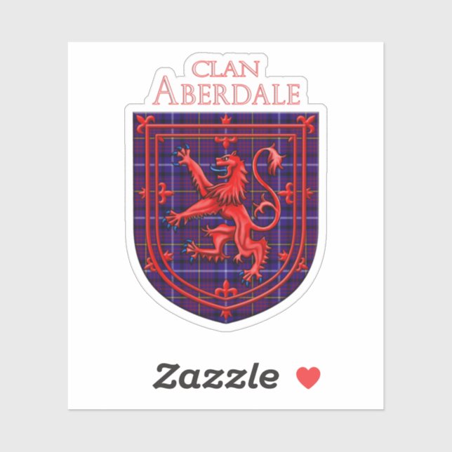 Aberdale Tartan Scottish Plaid Lion Rampant Sticker (Sheet)