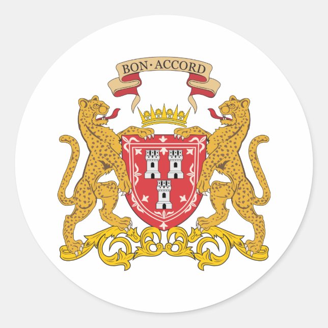 Aberdeen Coat Of Arms Classic Round Sticker (Front)