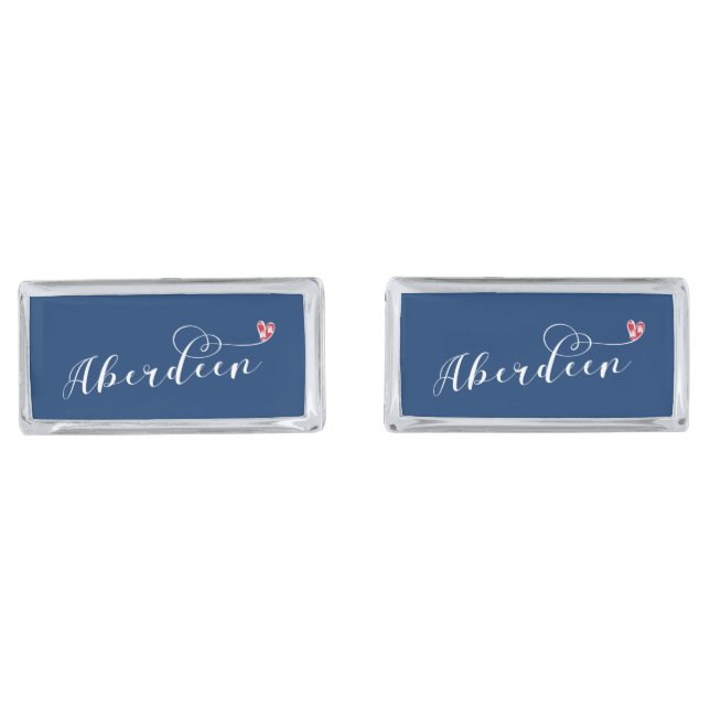 Aberdeen Flag Heart, Aberdonian Cufflinks (Front)