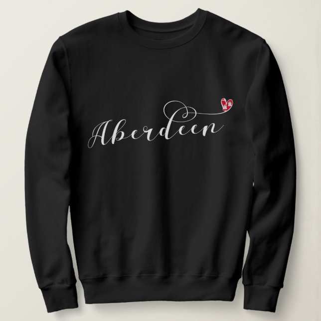 Aberdeen Flag Heart, Aberdonian Sweatshirt (Design Front)
