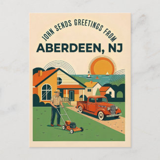 Aberdeen NJ Retro Postcard