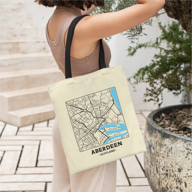 Aberdeen, Scotland City Map Tote Bag (Creator Uploaded)