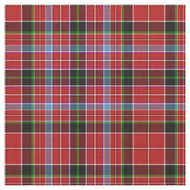 Aberdeen Scotland Tartan Red Plaid Fabric (Close Up)