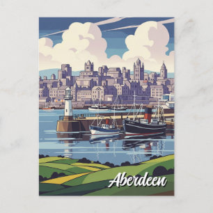 Aberdeen Scotland Travel Postcard