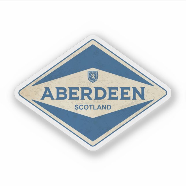 Aberdeen Scotland Vintage Sticker (Front)