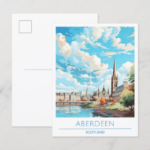 Aberdeen Scotland Vintage Travel  Postcard