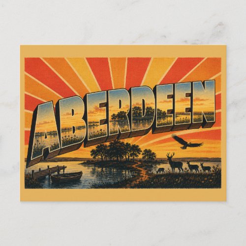 Aberdeen SD Glacial Lake Prairie Forest Art Postcard
