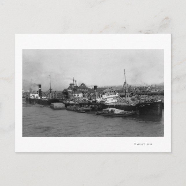 Aberdeen, WA - View of Waterfront and Shipping Postcard (Front)