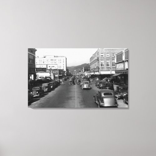 Aberdeen WA _ View of Wishkan Street Downtown Canvas Print