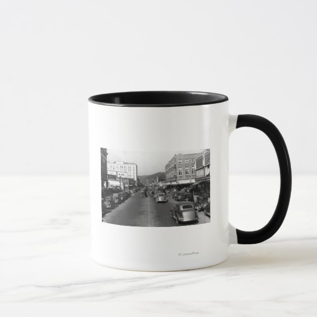Aberdeen, WA - View of Wishkan Street Downtown Mug (Right)