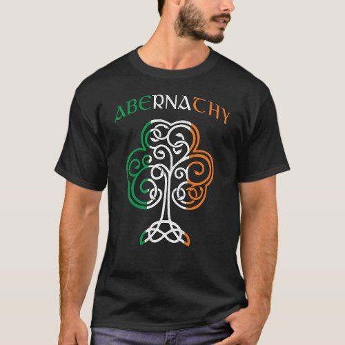 ABERNATHY Irish Name Shamrock Ireland Flag Family T_Shirt