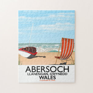 Abersoch Llanengan in Gwynedd, Wales travel poster Jigsaw Puzzle