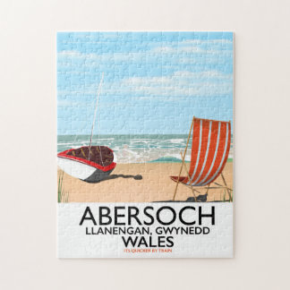 Abersoch Llanengan in Gwynedd, Wales travel poster Jigsaw Puzzle
