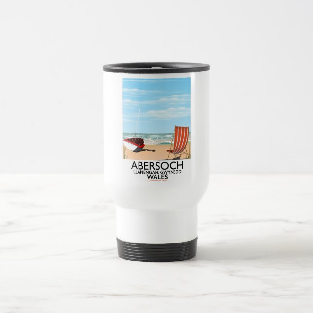 Abersoch Llanengan in Gwynedd, Wales travel poster Mug (Center)