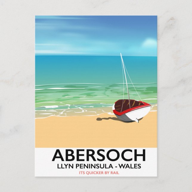 Abersoch, Llyn Peninsula Wales holiday poster Postcard (Front)