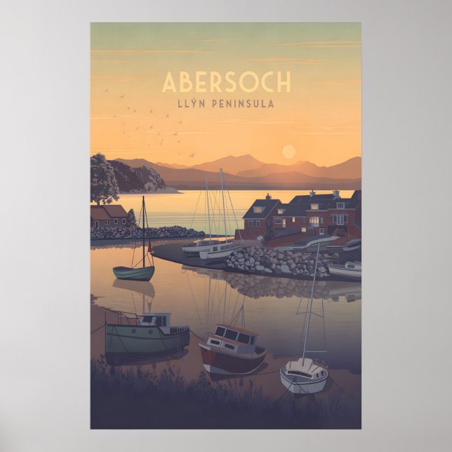 Abersoch Wales Seaside Travel Poster (Front)
