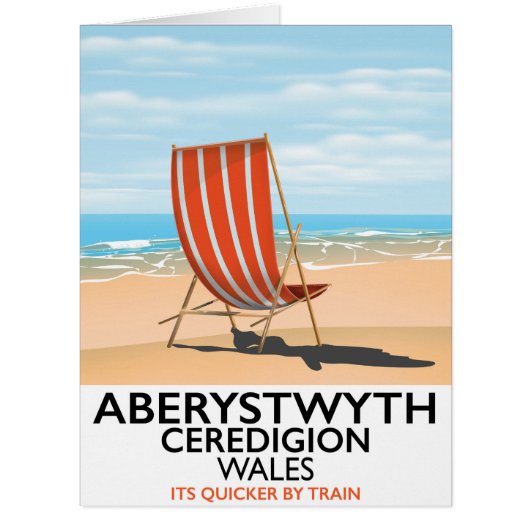 Aberystwyth Wales seaside travel poster Cards (Front)