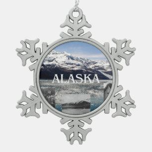 ABH Alaska Snowflake Pewter Christmas Ornament