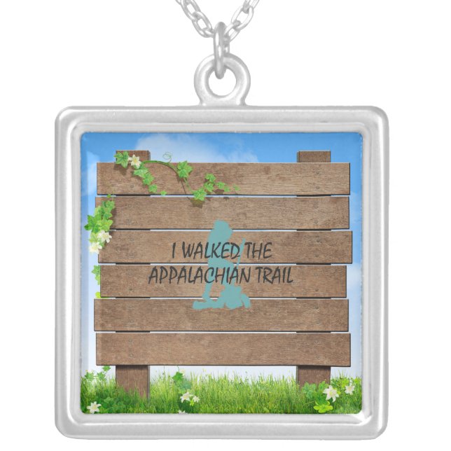ABH Appalachian Trail Hiker Silver Plated Necklace (Front)
