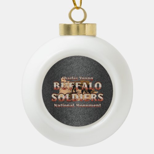 ABH Buffalo Soldiers Ceramic Ball Christmas Ornament