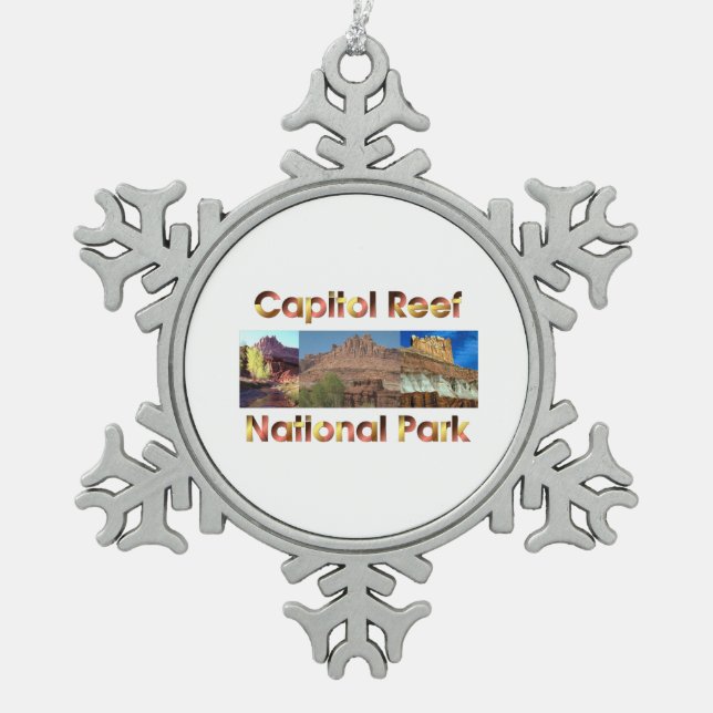 ABH Capitol Reef Snowflake Pewter Christmas Ornament (Front)