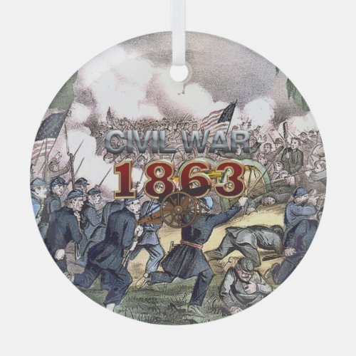 ABH Civil War 1863 Glass Ornament