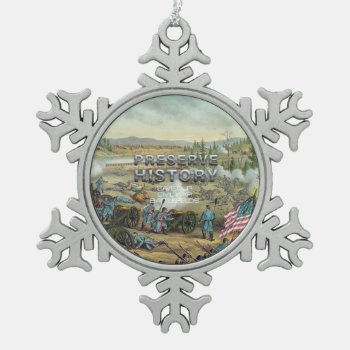 Abh Civil War Battlefield Preservation Snowflake Pewter Christmas Ornament by teepossible at Zazzle