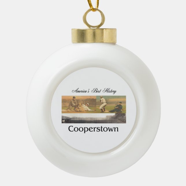 ABH Cooperstown Ceramic Ball Christmas Ornament (Front)