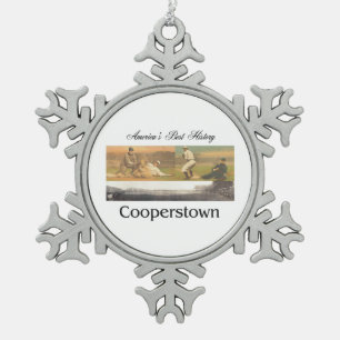ABH Cooperstown Snowflake Pewter Christmas Ornament