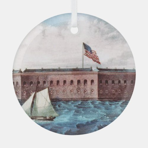 ABH Fort Sumter Glass Ornament