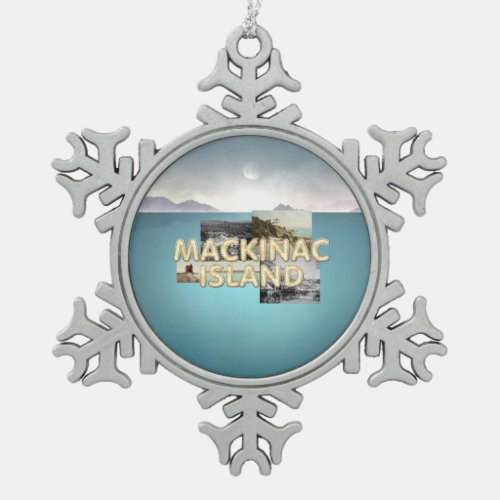 ABH Mackinac Island Snowflake Pewter Christmas Ornament