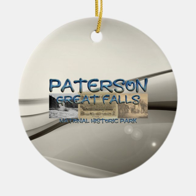ABH Paterson Great Falls Ceramic Ornament (Front)