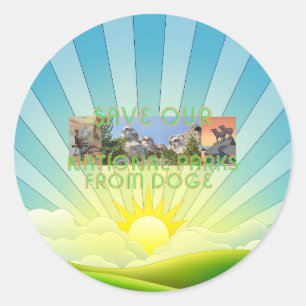 ABH Save National Parks from Doge Classic Round Sticker