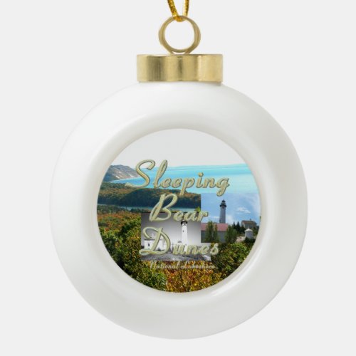 ABH Sleeping Bear Dunes Ceramic Ball Christmas Ornament