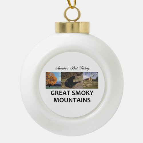 ABH Smoky Mountains Ceramic Ball Christmas Ornament