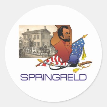Abh Springfield Classic Round Sticker by teepossible at Zazzle