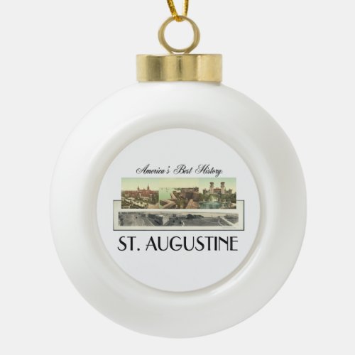 ABH St Augustine Ceramic Ball Christmas Ornament