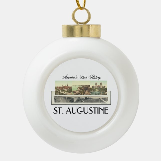 ABH St. Augustine Ceramic Ball Christmas Ornament (Front)