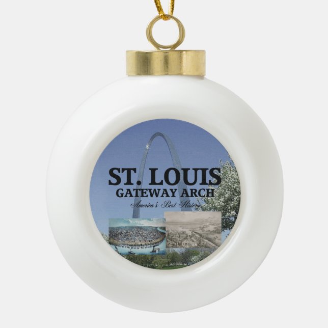 ABH St. Louis Gateway Ceramic Ball Christmas Ornament (Front)