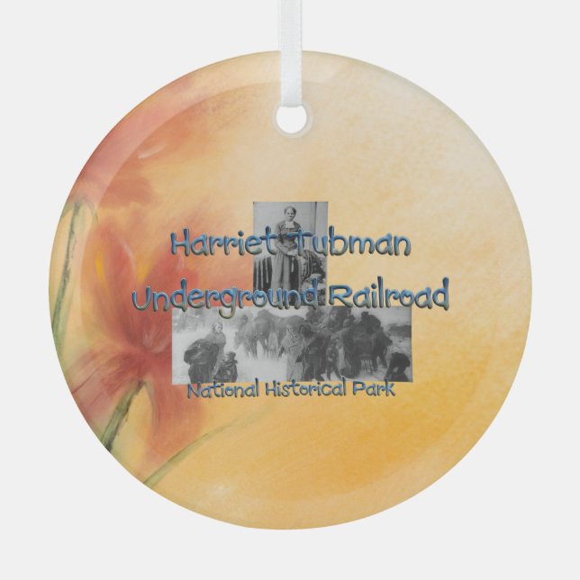 ABH Tubman Underground Railroad Glass Ornament (Front)