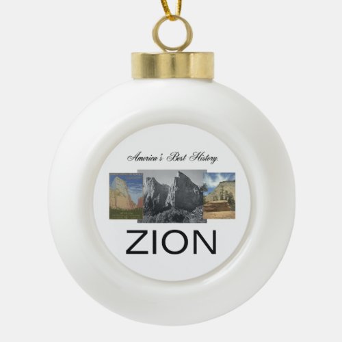 ABH Zion Ceramic Ball Christmas Ornament