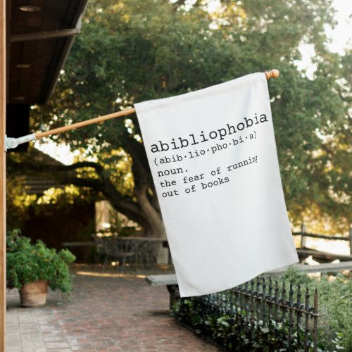 Abibliophobia definition book reading lovers funny house flag