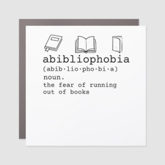Abibliophobia definition book reading readers car magnet