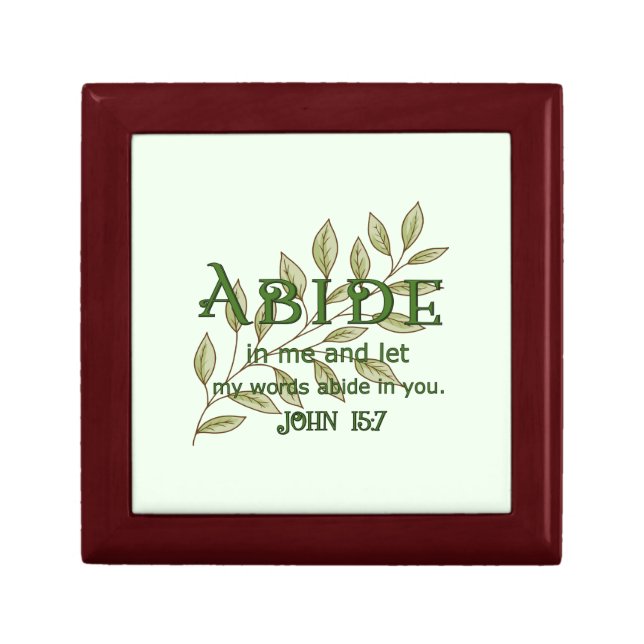 Abide In Me Christian Keepsake Gift Box (Front)