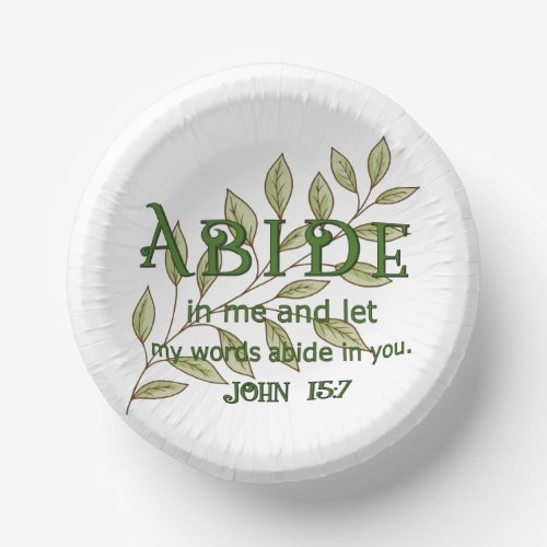 Abide In Me Christian Paper Bowls