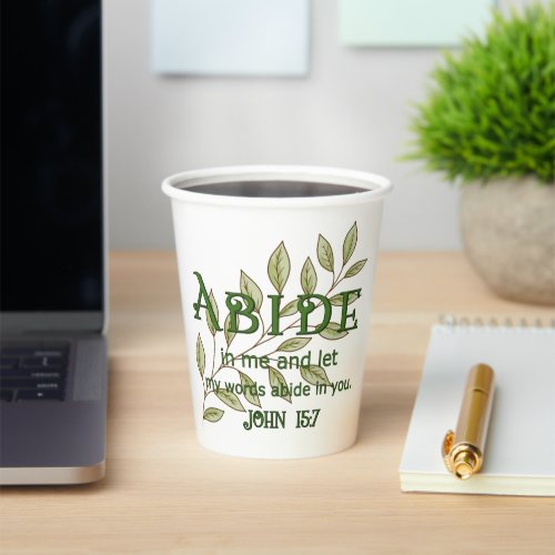 Abide In Me Christian  Paper Cups